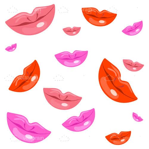 Glossy Female Lips in Different Colours